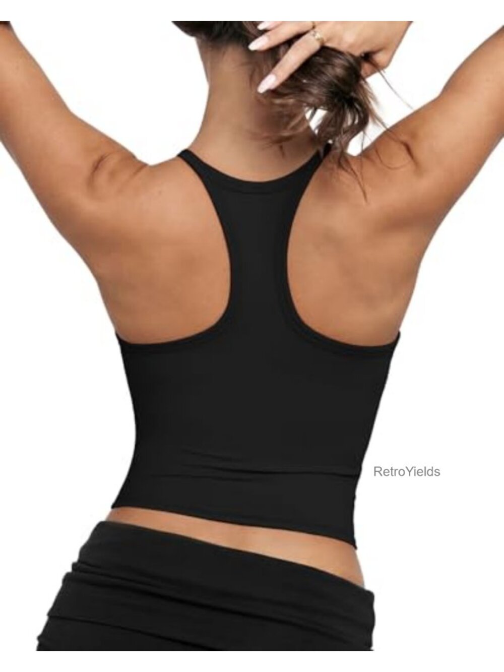 Padded Racerback Workout Tank with Built-in Bra Buttery Soft Nylon Spandex